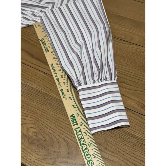 Veronica Beard Seema Stripe Twist Front Blouse in Off White Multi Size 2 Luxury - Picture 13 of 16